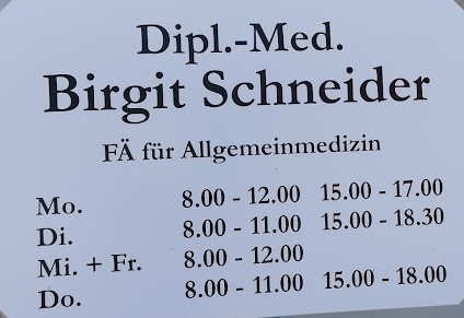 Facharztin fur Allgemeinmedizin Dr.med.Ute Schneider